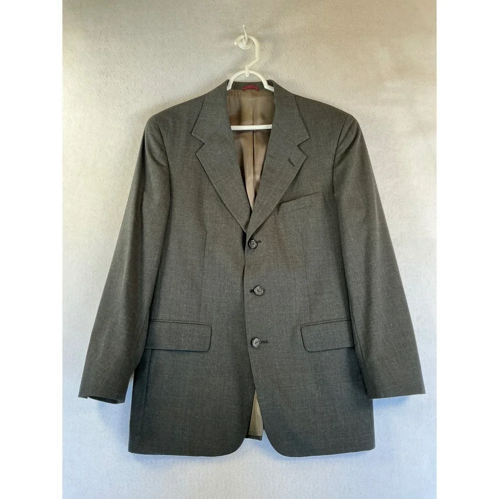 Briar Traditional Apparel Mens Gray 100% Wool 3-Button‎ Blazer Sport Coat 42R